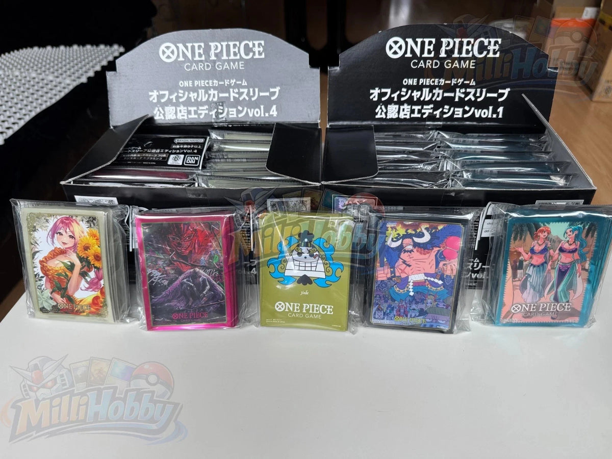 SET OF 5 ONE PIECE CARD GAME OFFICIAL CARD SLEEVE VOL. 1 & VOL. 4 BANDAI