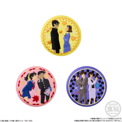 Bandai Candy Toy DETECTIVE CONANE MBROIDERY CAN BADGE WITH BISCUITS