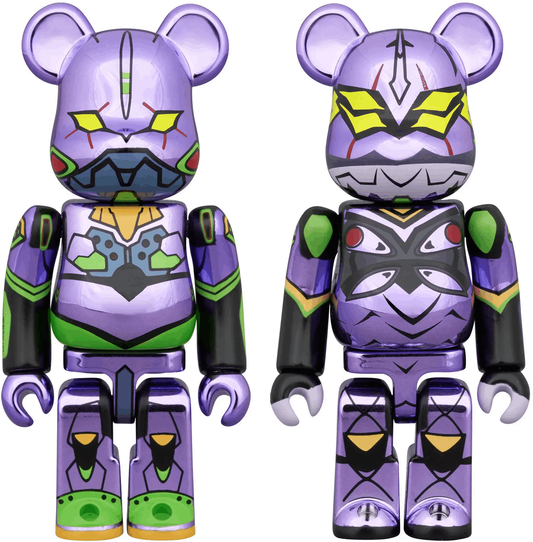 Medicom Toys BE@RBRICK 100% Evangelion Unit-01 Metallic Ver. & Mark.13 Metallic Ver. 2PCS Set