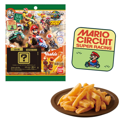 Bandai Candy Toy Mario Kart World Sticker Potato Sticks, BBQ Flavor