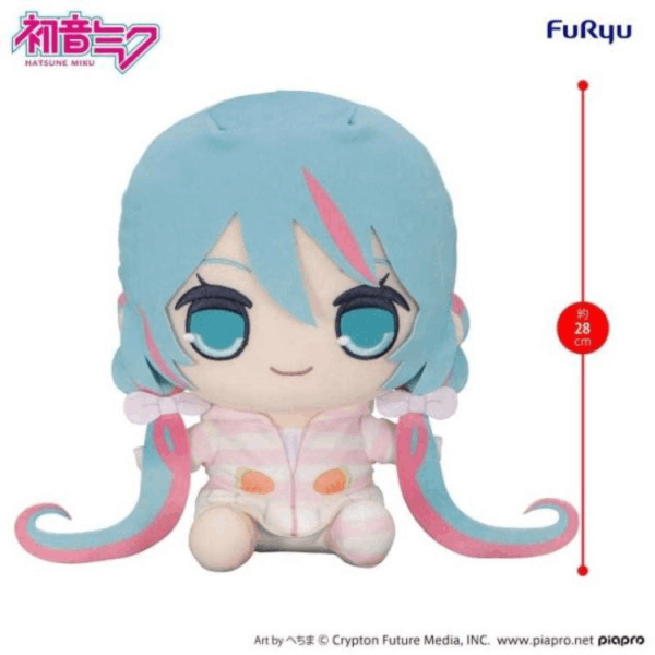 Furyu Hatsune Miku KYURUMARU Big Plush Toy -Rabbit Ear Hood Pajama-