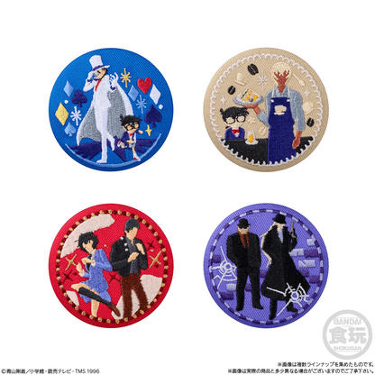 Bandai Candy Toy DETECTIVE CONANE MBROIDERY CAN BADGE WITH BISCUITS