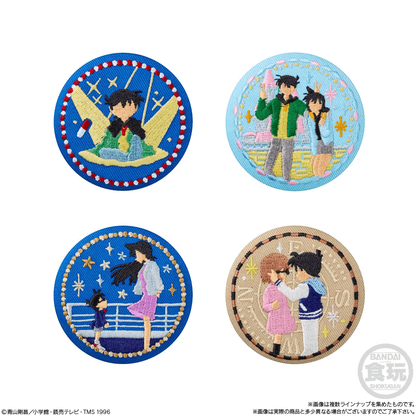 Bandai Candy Toy DETECTIVE CONANE MBROIDERY CAN BADGE WITH BISCUITS