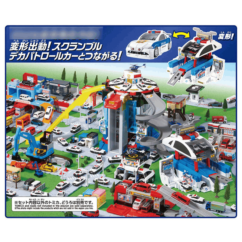 Takara Tomy TOM-WOR Tomica Town Scramble Polica Station Spec Tomica incl