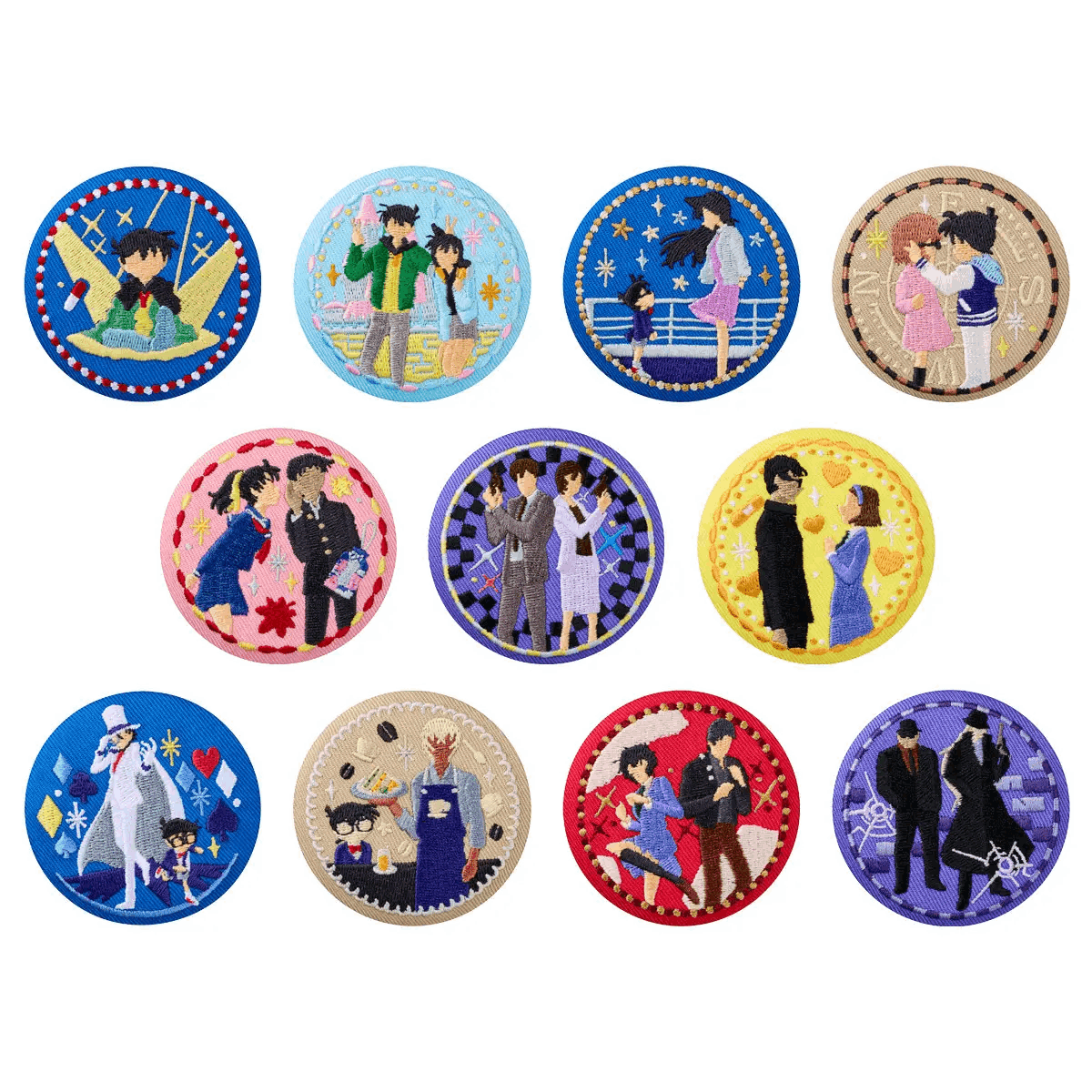 Bandai Candy Toy DETECTIVE CONANE MBROIDERY CAN BADGE WITH BISCUITS