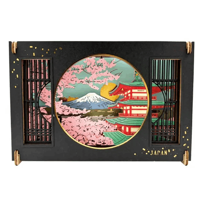 Ensky PT-WL33: Mount Fuji and cherry blossoms viewed from the window