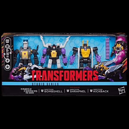 Hasbro Exclusive Transformers Studio Series The Transformers: The Movie MTMTE Collection Insecticon Bombshell, Insecticon Shrapnel, & Insecticon Kickback